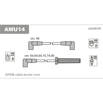 JANMOR AMU14 - Kit de câbles d'allumage