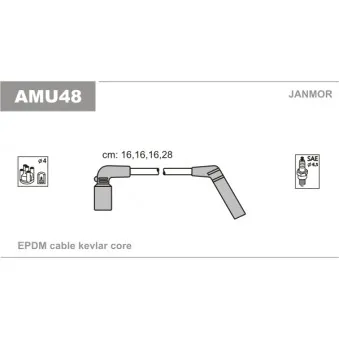JANMOR AMU48 - Kit de câbles d'allumage