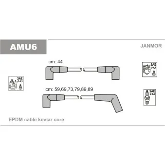 JANMOR AMU6 - Kit de câbles d'allumage