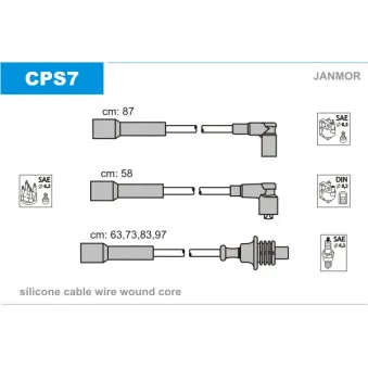 JANMOR CPS7 - Kit de câbles d'allumage