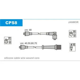 JANMOR CPS8 - Kit de câbles d'allumage