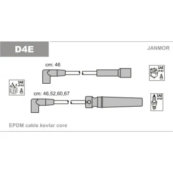JANMOR D4E - Kit de câbles d'allumage