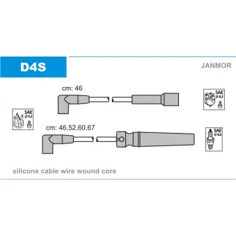 JANMOR D4S - Kit de câbles d'allumage