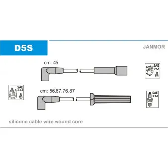JANMOR D5S - Kit de câbles d'allumage