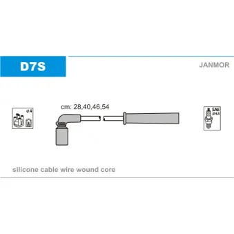 Kit de câbles d'allumage JANMOR D7S