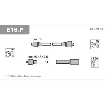 Kit de câbles d'allumage JANMOR E16.P