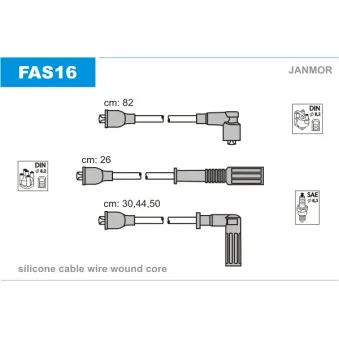 JANMOR FAS16 - Kit de câbles d'allumage