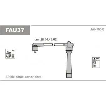 JANMOR FAU37 - Kit de câbles d'allumage