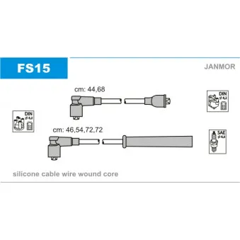JANMOR FS15 - Kit de câbles d'allumage