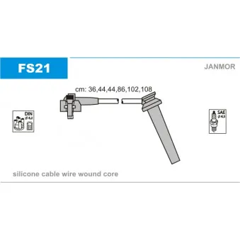 JANMOR FS21 - Kit de câbles d'allumage