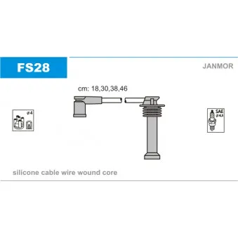 JANMOR FS28 - Kit de câbles d'allumage