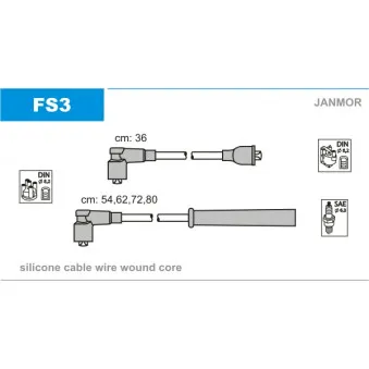 JANMOR FS3 - Kit de câbles d'allumage