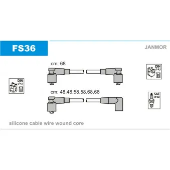 JANMOR FS36 - Kit de câbles d'allumage