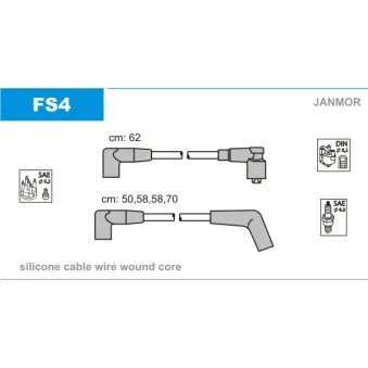 JANMOR FS4 - Kit de câbles d'allumage