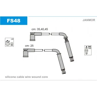 Kit de câbles d'allumage JANMOR OEM XS6F12286B4C
