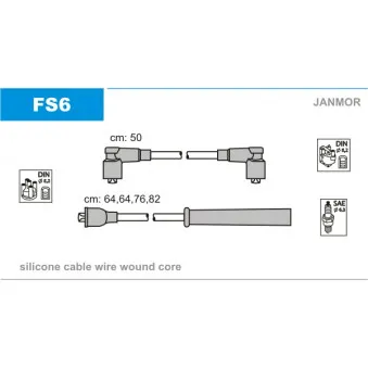 JANMOR FS6 - Kit de câbles d'allumage