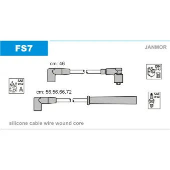 JANMOR FS7 - Kit de câbles d'allumage