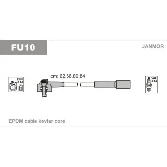 Kit de câbles d'allumage JANMOR FU10 pour FORD FIESTA 1.1 - 50cv