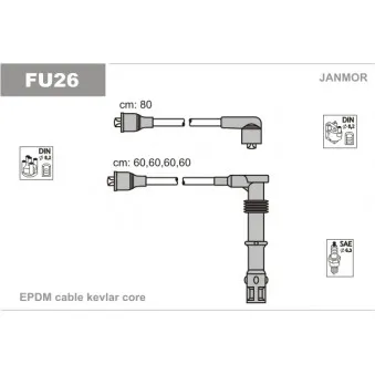 JANMOR FU26 - Kit de câbles d'allumage