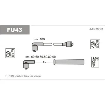 JANMOR FU43 - Kit de câbles d'allumage