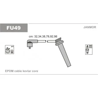 JANMOR FU49 - Kit de câbles d'allumage