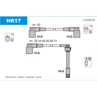 JANMOR HR17 - Kit de câbles d'allumage