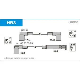 JANMOR HR3 - Kit de câbles d'allumage