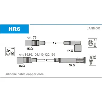 JANMOR HR6 - Kit de câbles d'allumage