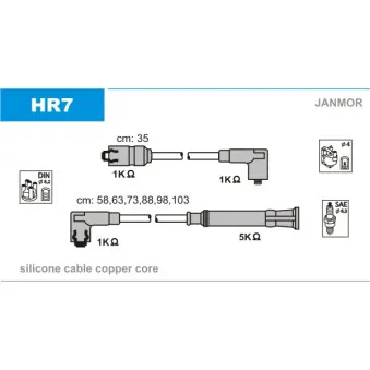 JANMOR HR7 - Kit de câbles d'allumage