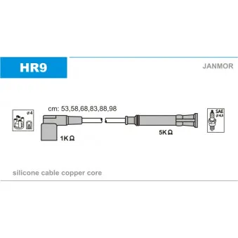 JANMOR HR9 - Kit de câbles d'allumage