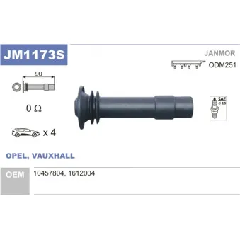 Fiche, bobine d'allumage JANMOR OEM 10457804