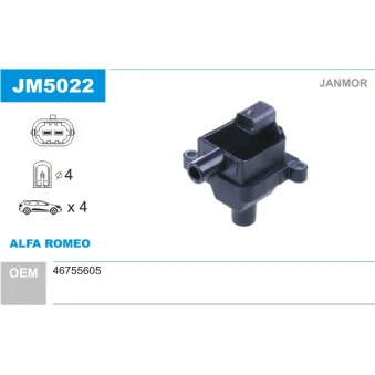 Bobine d'allumage JANMOR OEM 46755605