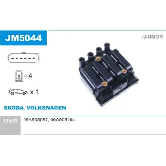 JANMOR JM5044 - Bobine d'allumage