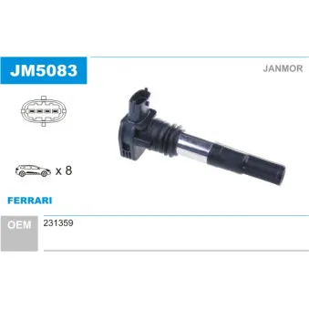 Bobine d'allumage JANMOR JM5083 Bobine d'allumage JANMOR JM5083