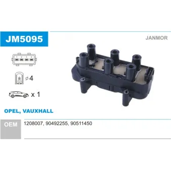 Bobine d'allumage JANMOR OEM 90492255