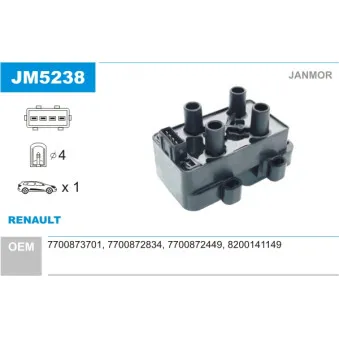 Bobine d'allumage JANMOR OEM 7700873701