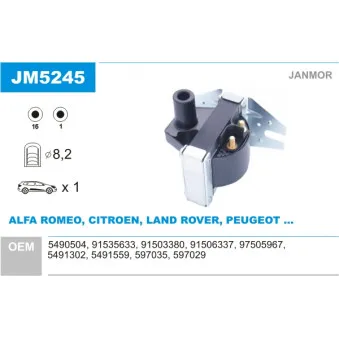 JANMOR JM5245 - Bobine d'allumage
