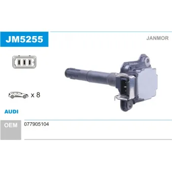 Bobine d'allumage JANMOR OEM 077905104