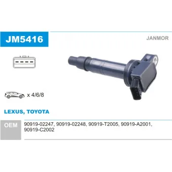 Bobine d'allumage JANMOR OEM 90919A2001