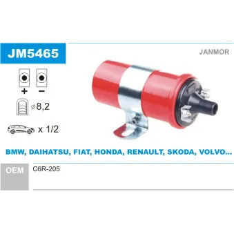 JANMOR JM5465 - Bobine d'allumage