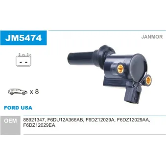 Bobine d'allumage JANMOR JM5474 pour FORD MONDEO 1.8 SCi - 130cv