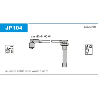 JANMOR JP104 - Kit de câbles d'allumage