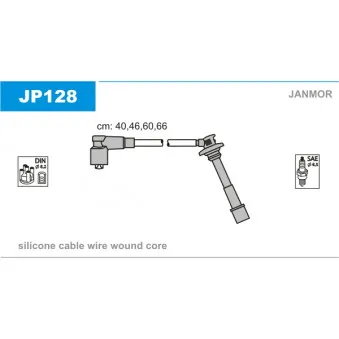 JANMOR JP128 - Kit de câbles d'allumage