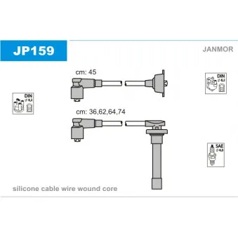 JANMOR JP159 - Kit de câbles d'allumage