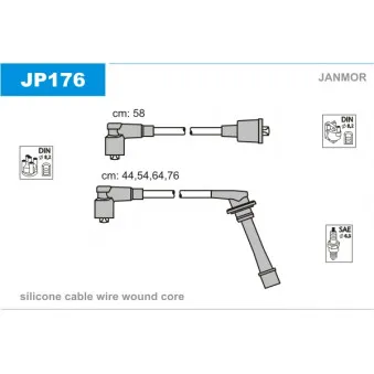 JANMOR JP176 - Kit de câbles d'allumage