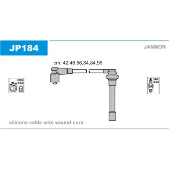 JANMOR JP184 - Kit de câbles d'allumage