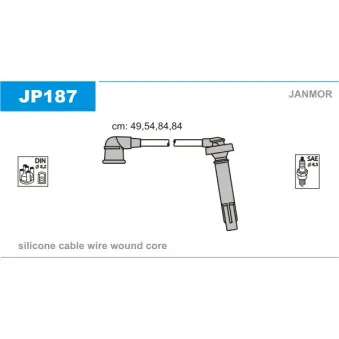 JANMOR JP187 - Kit de câbles d'allumage