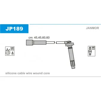 JANMOR JP189 - Kit de câbles d'allumage