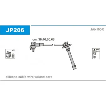 JANMOR JP206 - Kit de câbles d'allumage