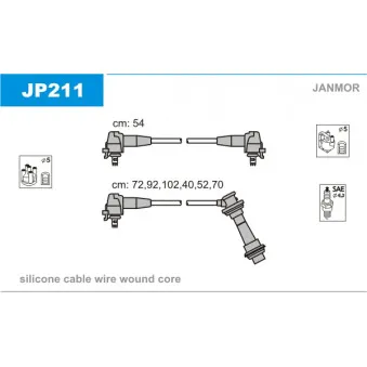 JANMOR JP211 - Kit de câbles d'allumage